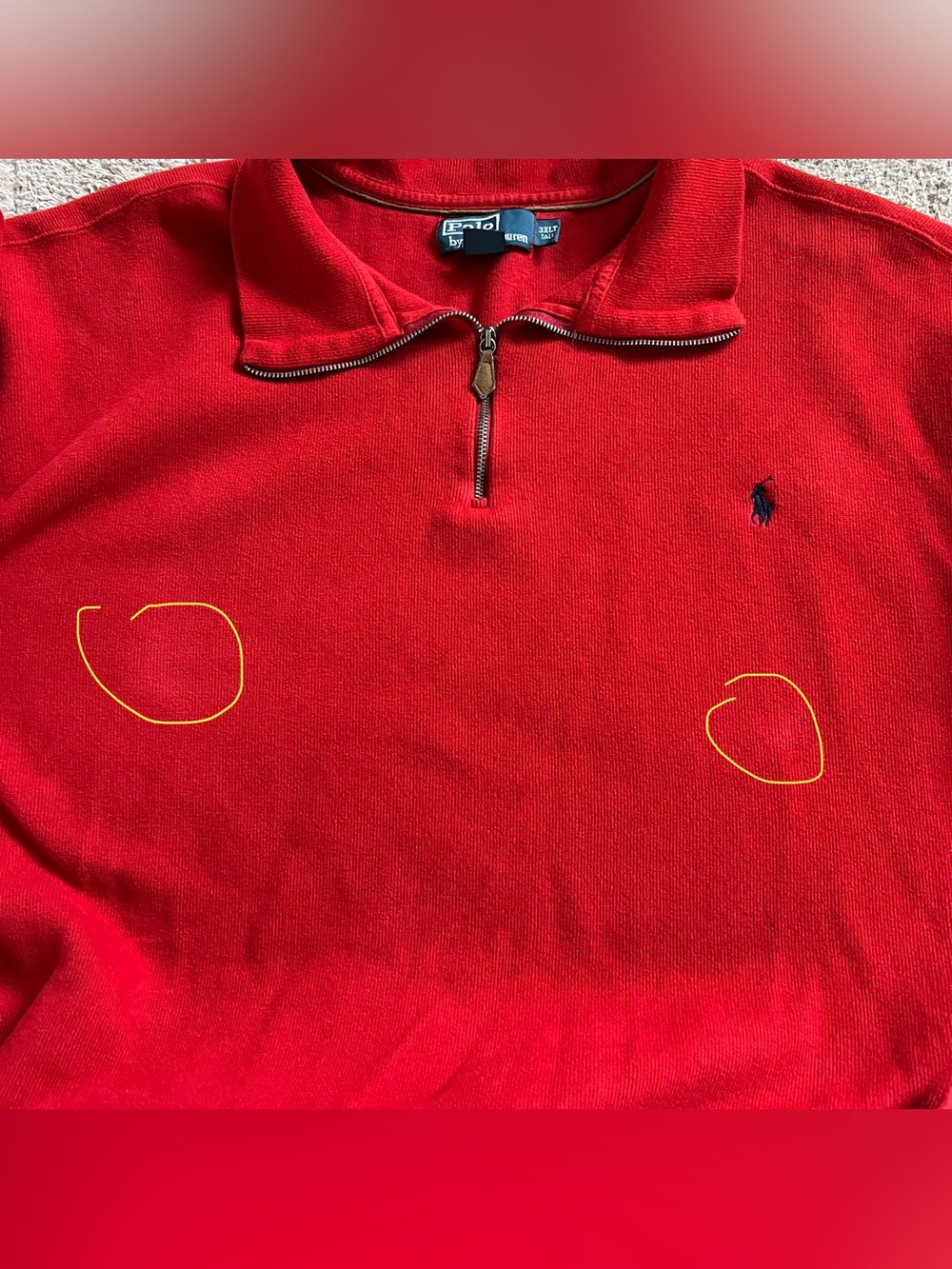 VTG Polo Ralph Lauren Quarterzip Sweater Preppy Minimal Old Money Cotton Sz 3XLT - Picture 7 of 7